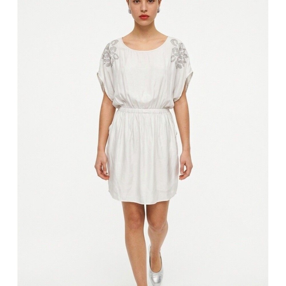 Express Women’s Mini Dress Size M Beige Embellished